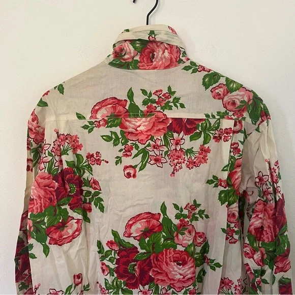 Vintage Betsey Johnson Cabbage Rose Shirt Dress - Picture 9 of 11